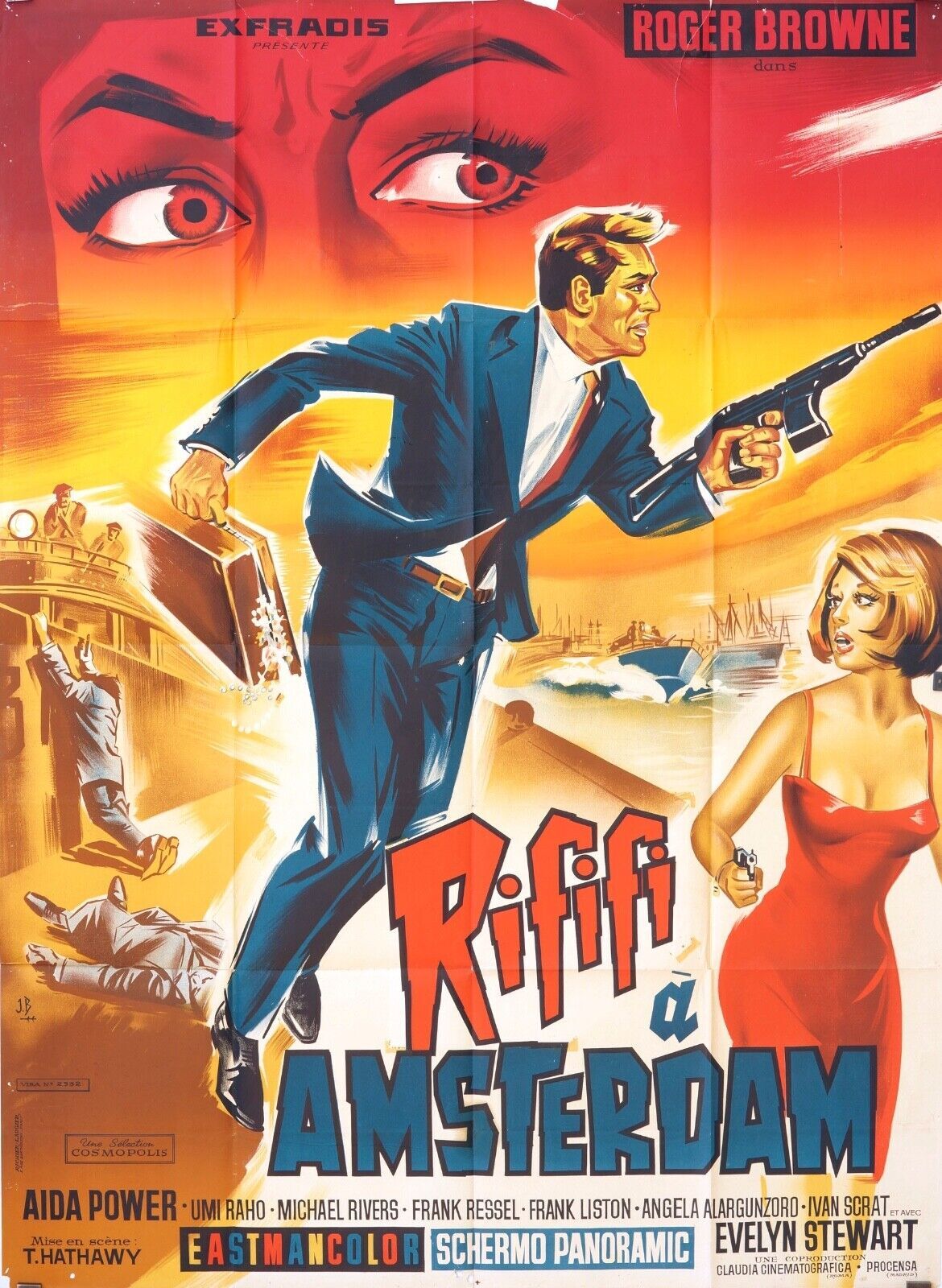 RIFIFI À AMSTERDAM MOVIE POSTER ORIGINAL 120x160 ROGER BROWNE