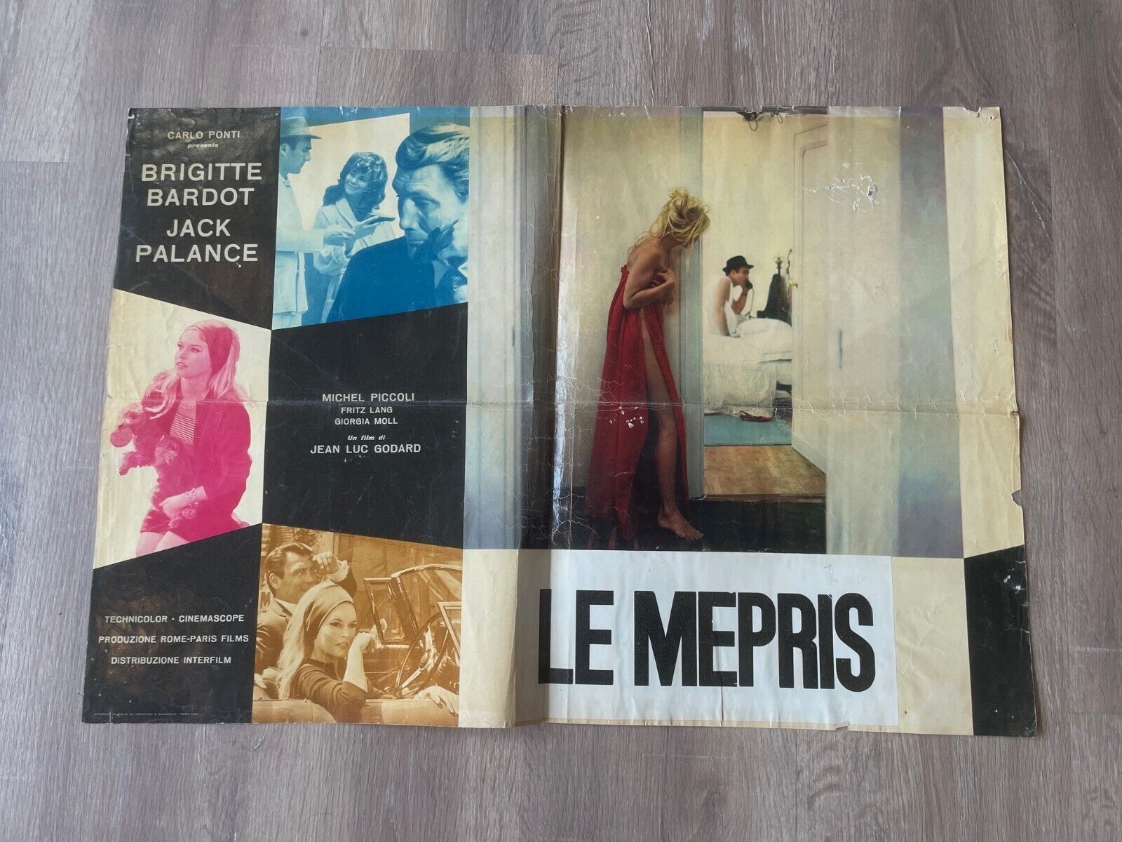 LE MÉPRIS, CONTEMPT, PHOTOS, BRIGITTE BARDOT, MOVIE POSTER ORIGINAL (50X70)