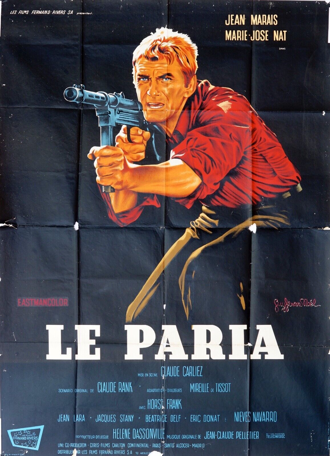 LE PARIA MOVIE POSTER ORIGINAL 120x160 JEAN MARAIS