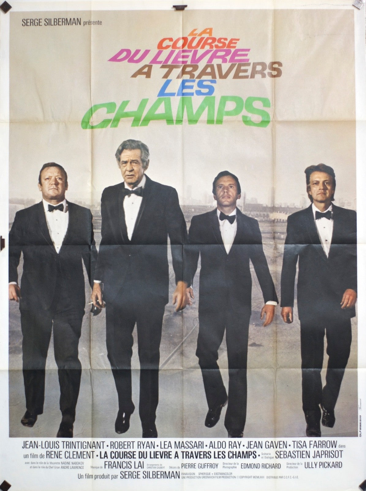 LA COURSE DU LIÈVE A TRAVERS LES CHAMPS TRINTIGNANT POSTER ORIGINAL 120x160