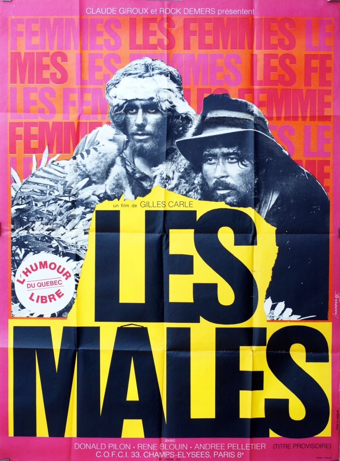 LES MÂLES POSTER ORIGINAL (120X160) CLAUDE LE LELOUCH