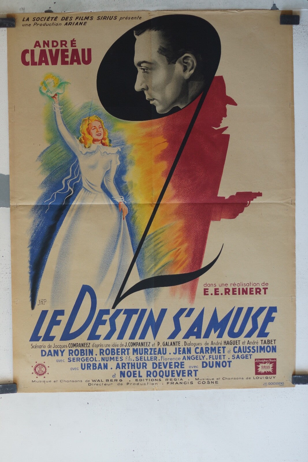  DESTIN S’AMUSE (LE) movie poster ORIGINAL 60x80 Dany Robin , Andre Claveau 