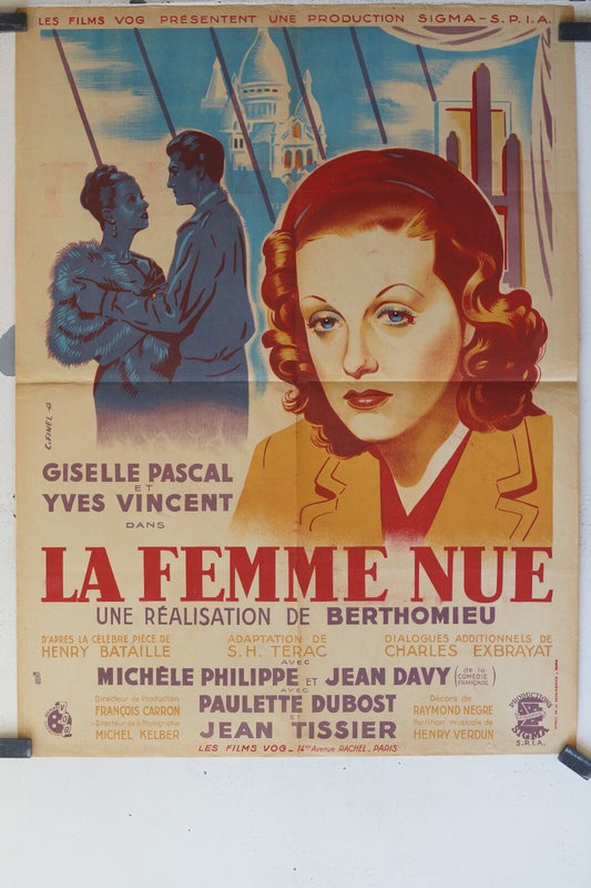 FEMME NUE (LA) movie poster ORIGINAL 60x80 Gisèle Pascal