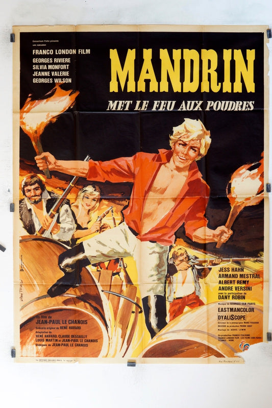 MANDRIN MET LE FEU AUX POUDRES JESS HAHN MOVIE POSTER ORIGINAL 120X160