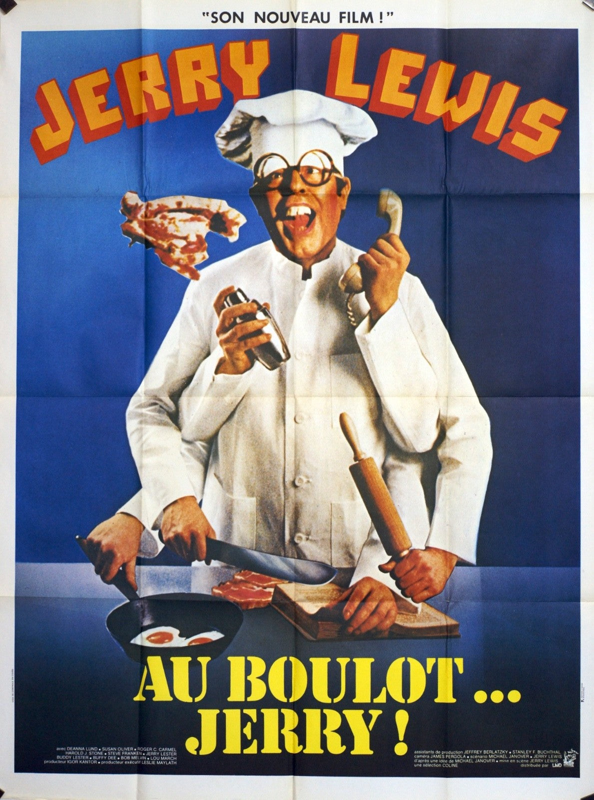 AU BOULOT…JERRY ! JERRY LEWIS MOVIE POSTER ORIGINAL 120x160