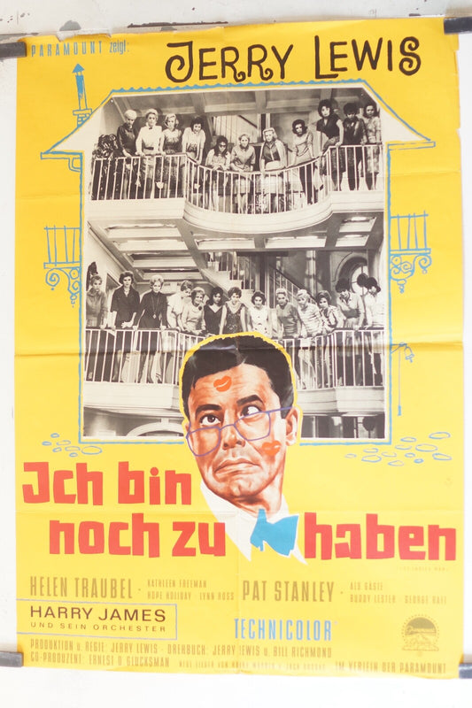 ICH BIN NOCH ZU HABEN 70x100 ORIGINAL MOVIE POSTER JERRY LEWIS, HELEN TRAUBEL