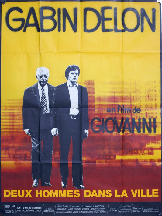 DEUX HOMMES DANS LA VILLE GABIN, DELON ORIGINAL MOVIE POSTER 120x160