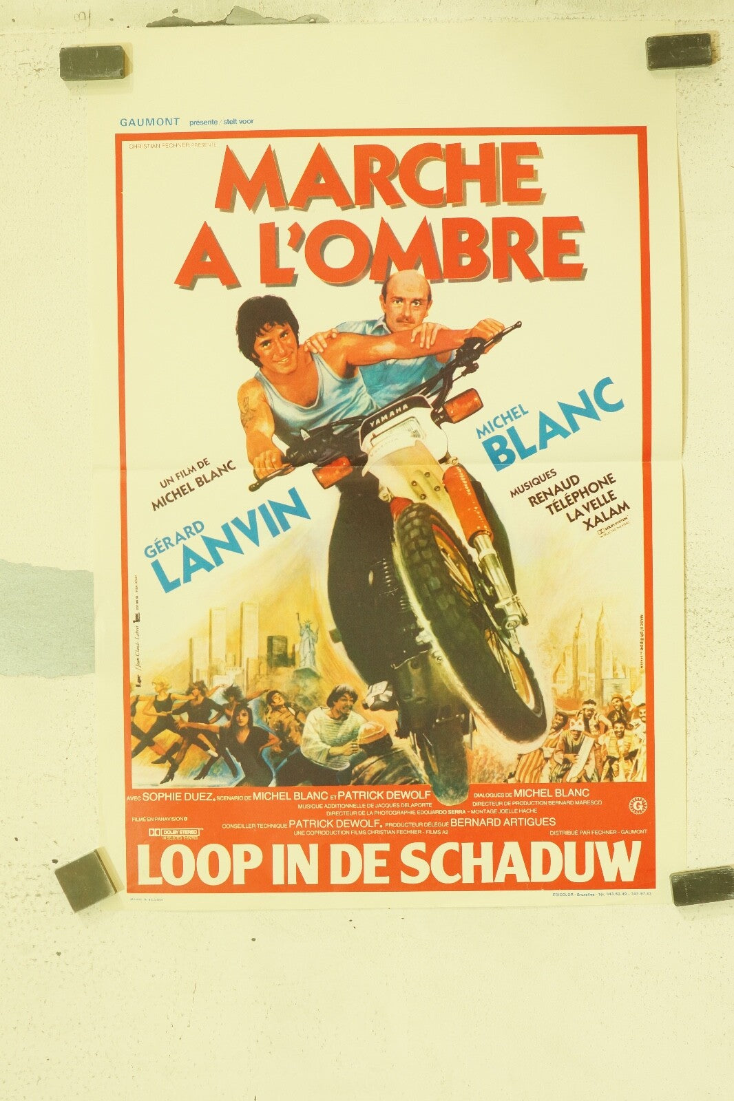 MARCHE À L’OMBRE BELGIAN MOVIE POSTER ORIGINAL 54x36 JEAN PIERRE MARIELLE