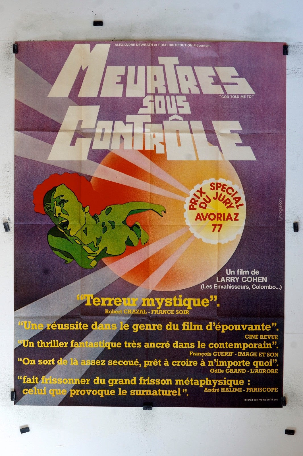 MEURTRES SOUS CONTRÔLE LARRY COHEN MOVIE POSTER ORIGINAL 120x160