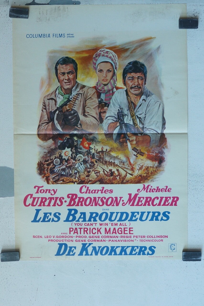 LES BAROUDEURS MOVIE POSTER BELGIAN POSTER ORIGINAL 36,5X54 TONY CURTIS, CHARLES