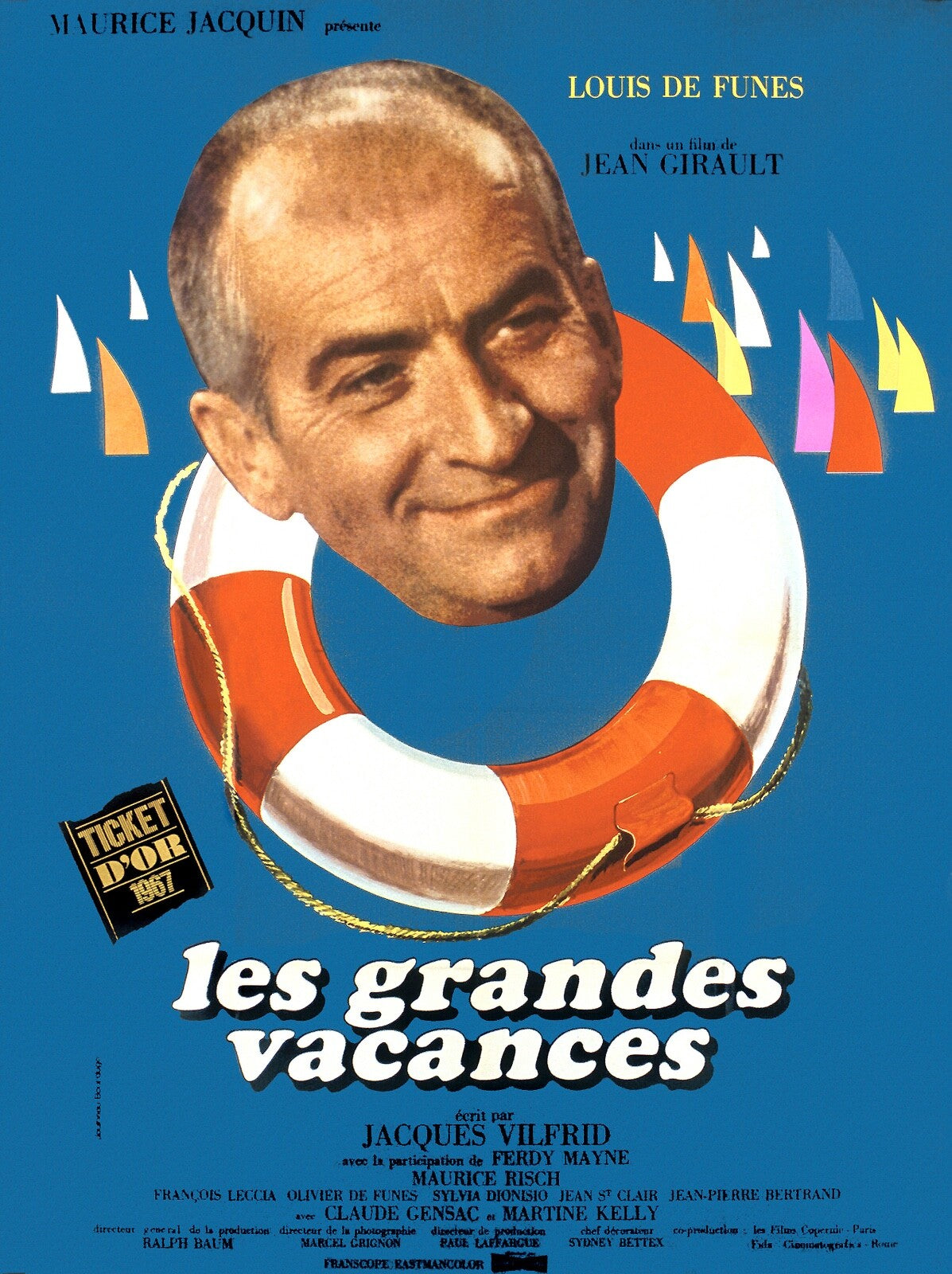 LES GRANDES VACANCES MOVIE POSTER ORIGINAL 120x160 LOUIS DE FUNES