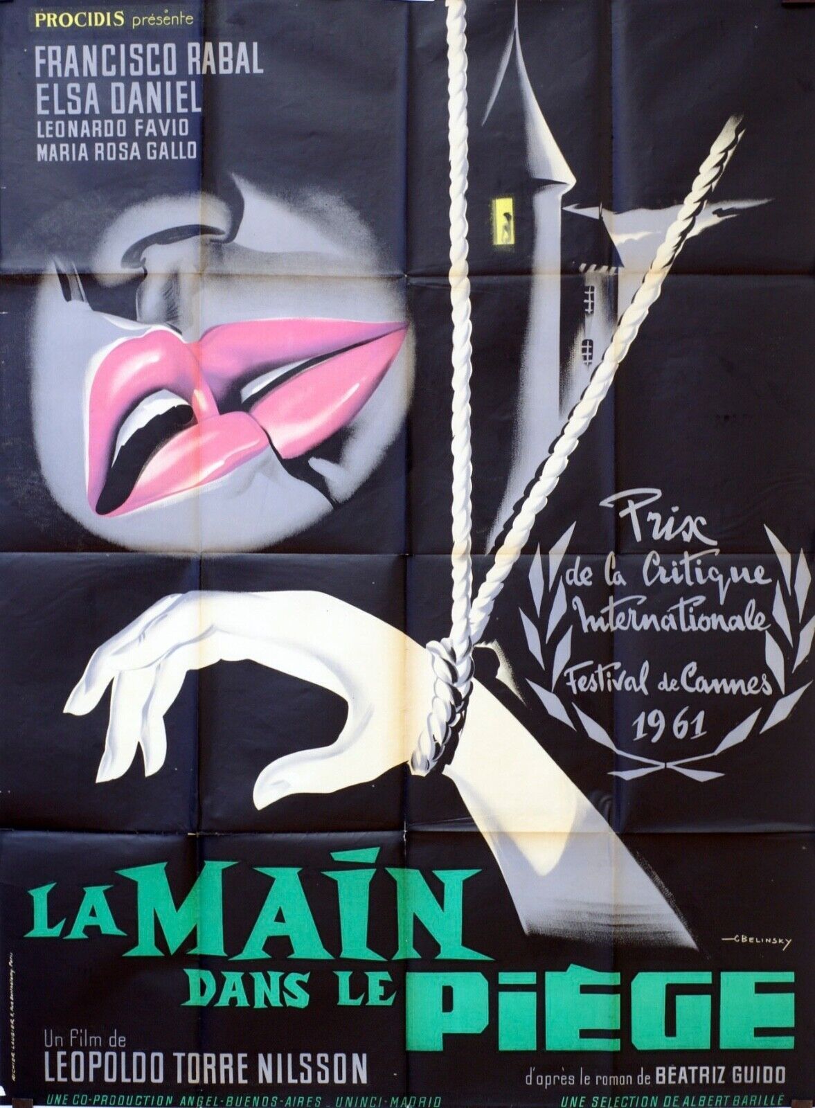 LA MAIN DANS LE PIÈGE MOVIE POSTER ORIGINAL 120x160 FRANCISCO RABAL