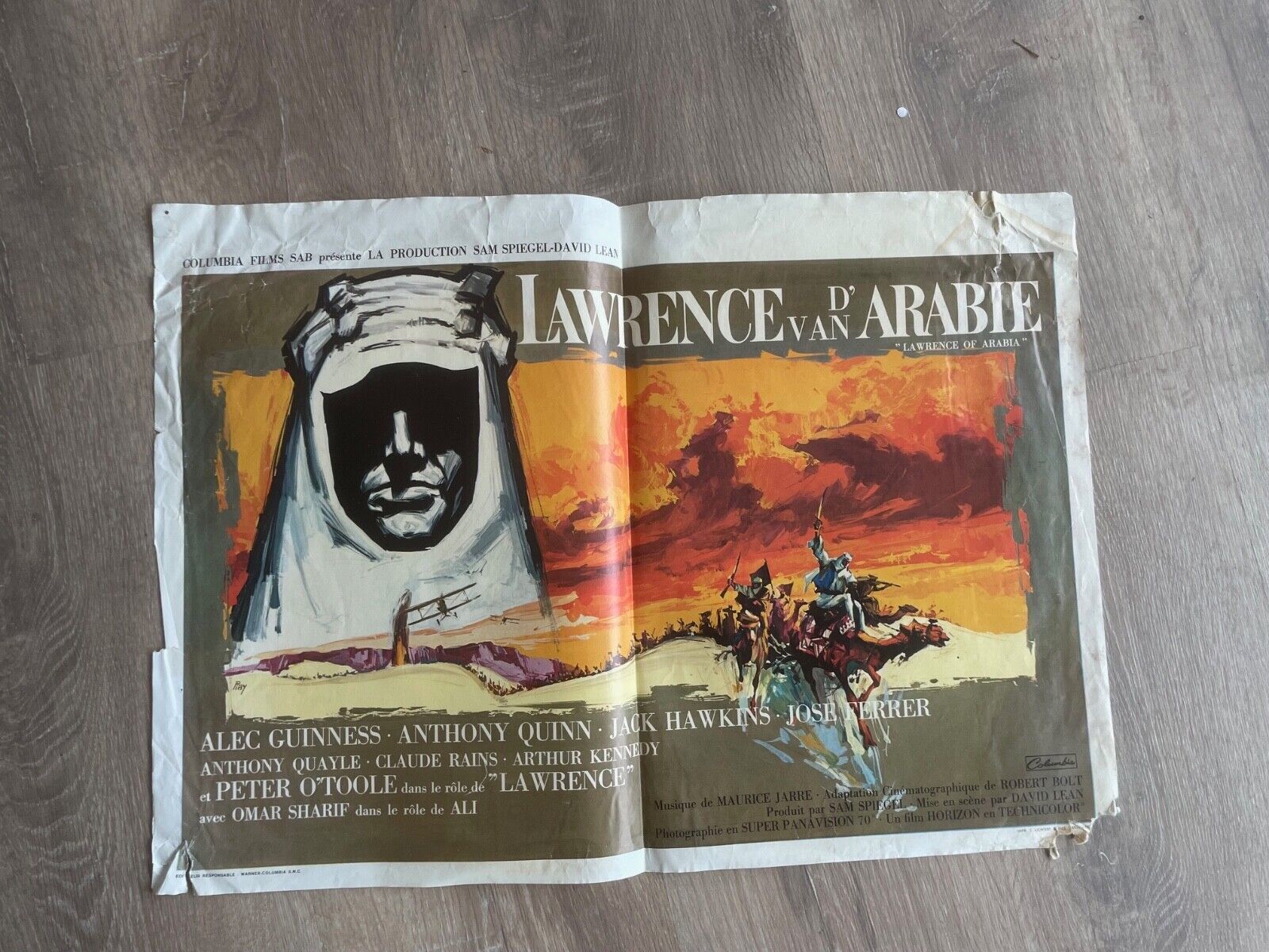 LAWRENCE D’ARABIE MOVIE POSTER ORIGINAL 37X54 TONY CURTIS