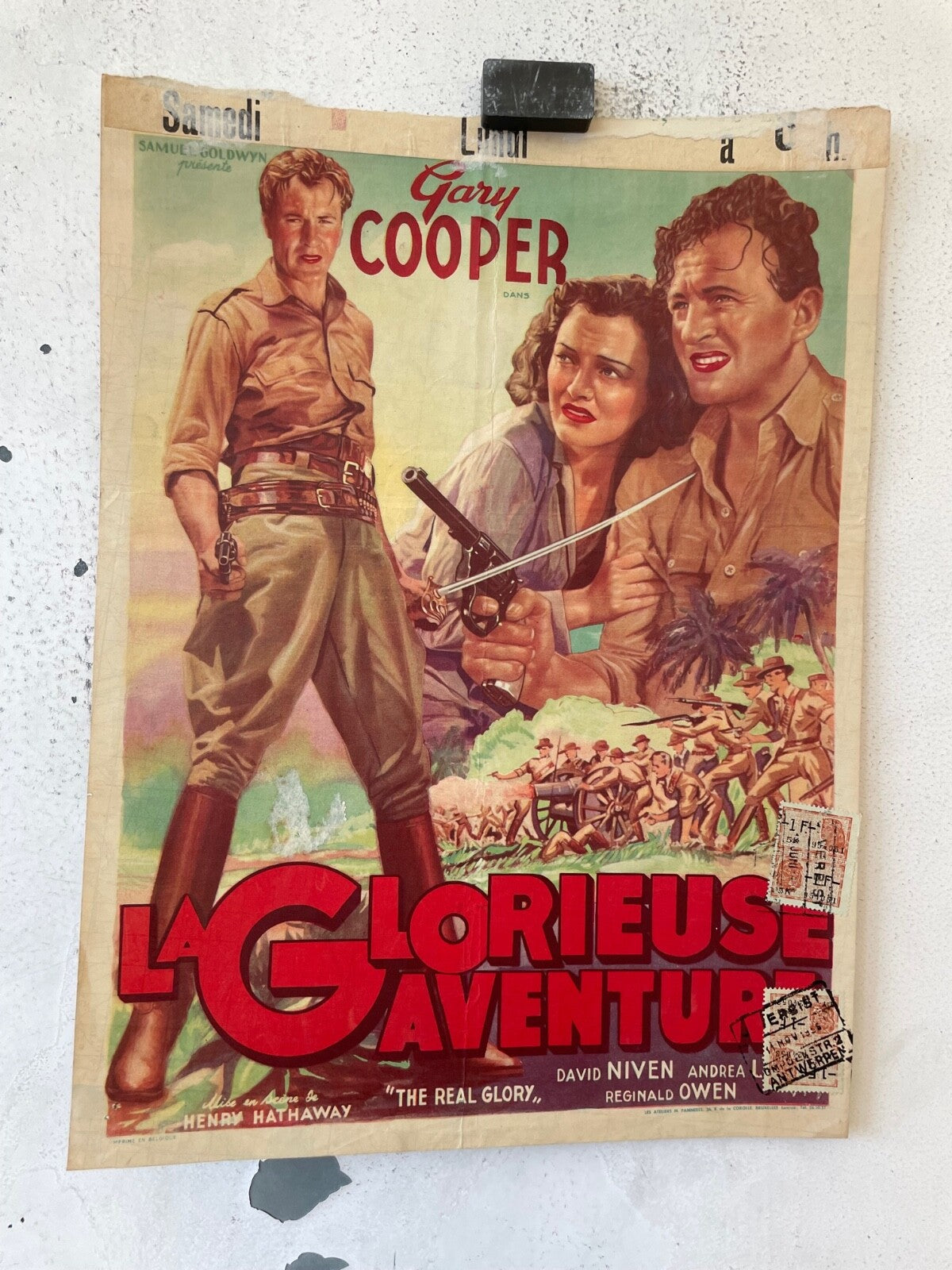 LA GLORIEUSE AVENTURE, BELGIAN MOVIE POSTER 29X38 GARY COOPER