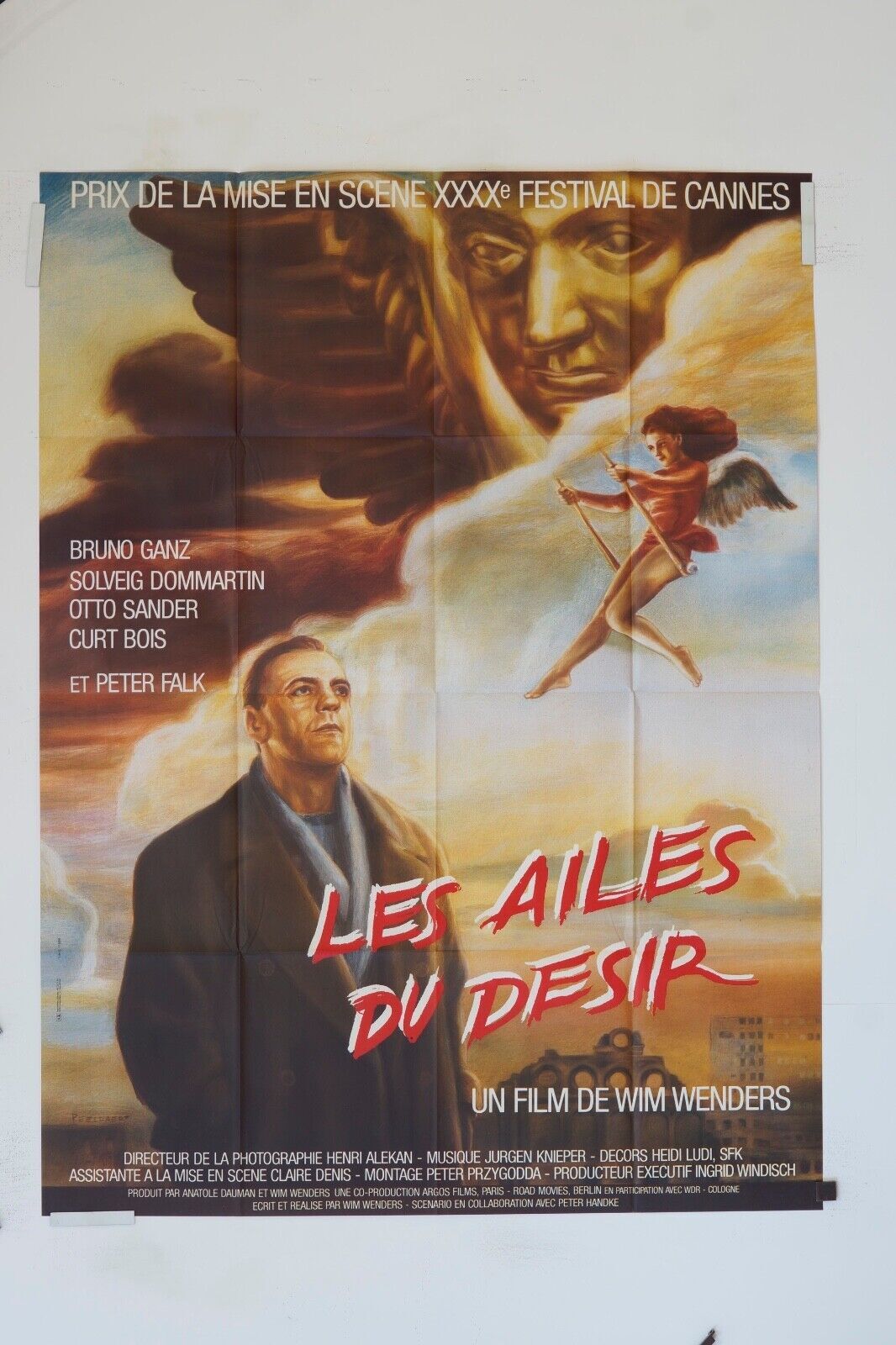 LES AILES DU DÉSIR, ORIGINAL MOVIE POSTER 120x160 FESTIVAL DE CANNES