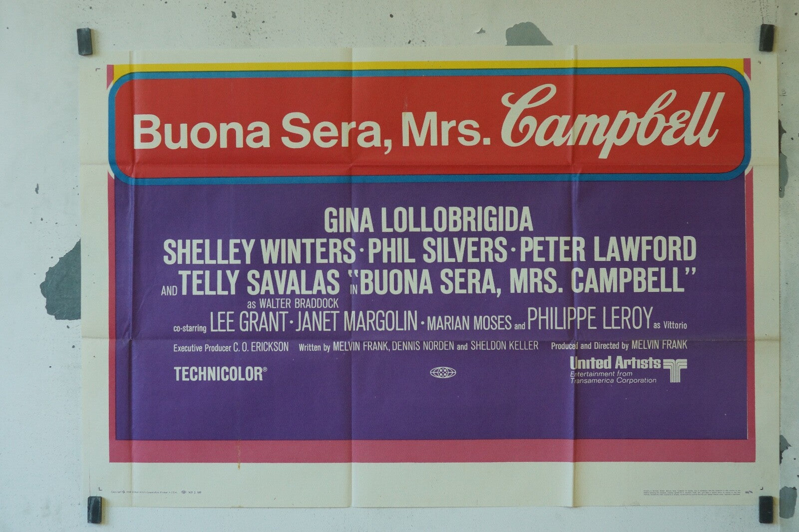 BUONA SERA, MRS CAMPBELL MOVIE POSTER ORIGINAL VINTAGE (70X100) GINA