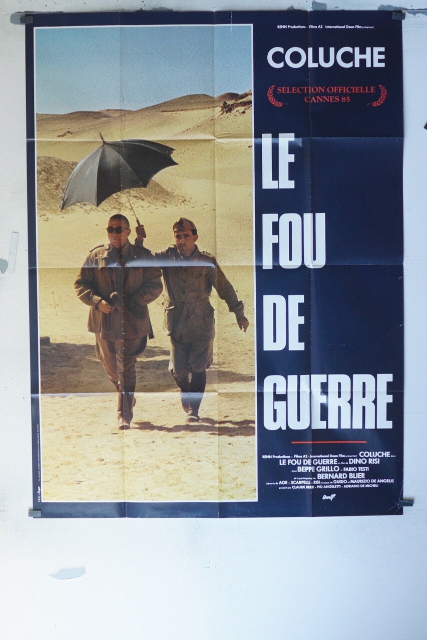 LE FOU DE GUEURRE MOVIE POSTER ORIGINAL 120x160 COLUCHE