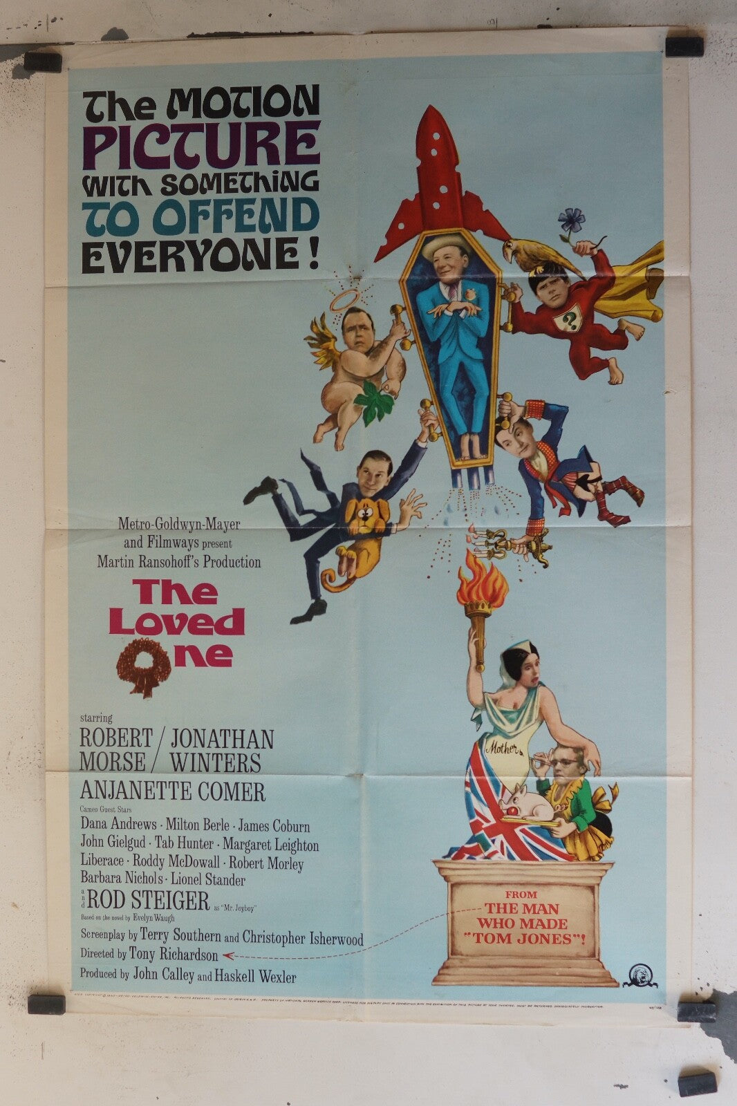 THE LOVED ONE (70X100) ORIGINAL MOVIE POSTER ROBERT MORSE, JONATHAN WINTERS,