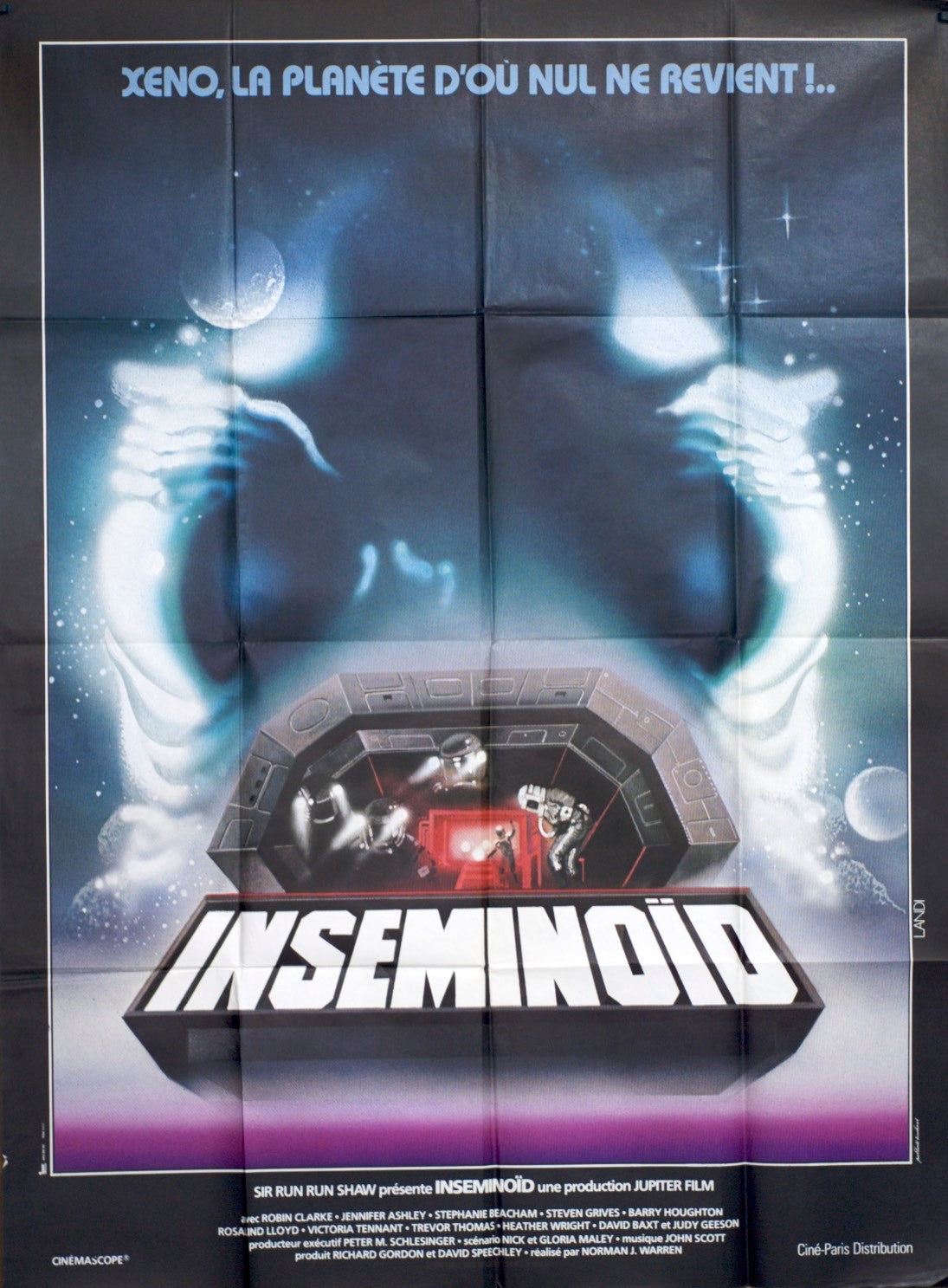 INSEMINOÏD ROBIN CLARKE POSTER ORIGINAL 120x160 CLAUDE VIRIOT