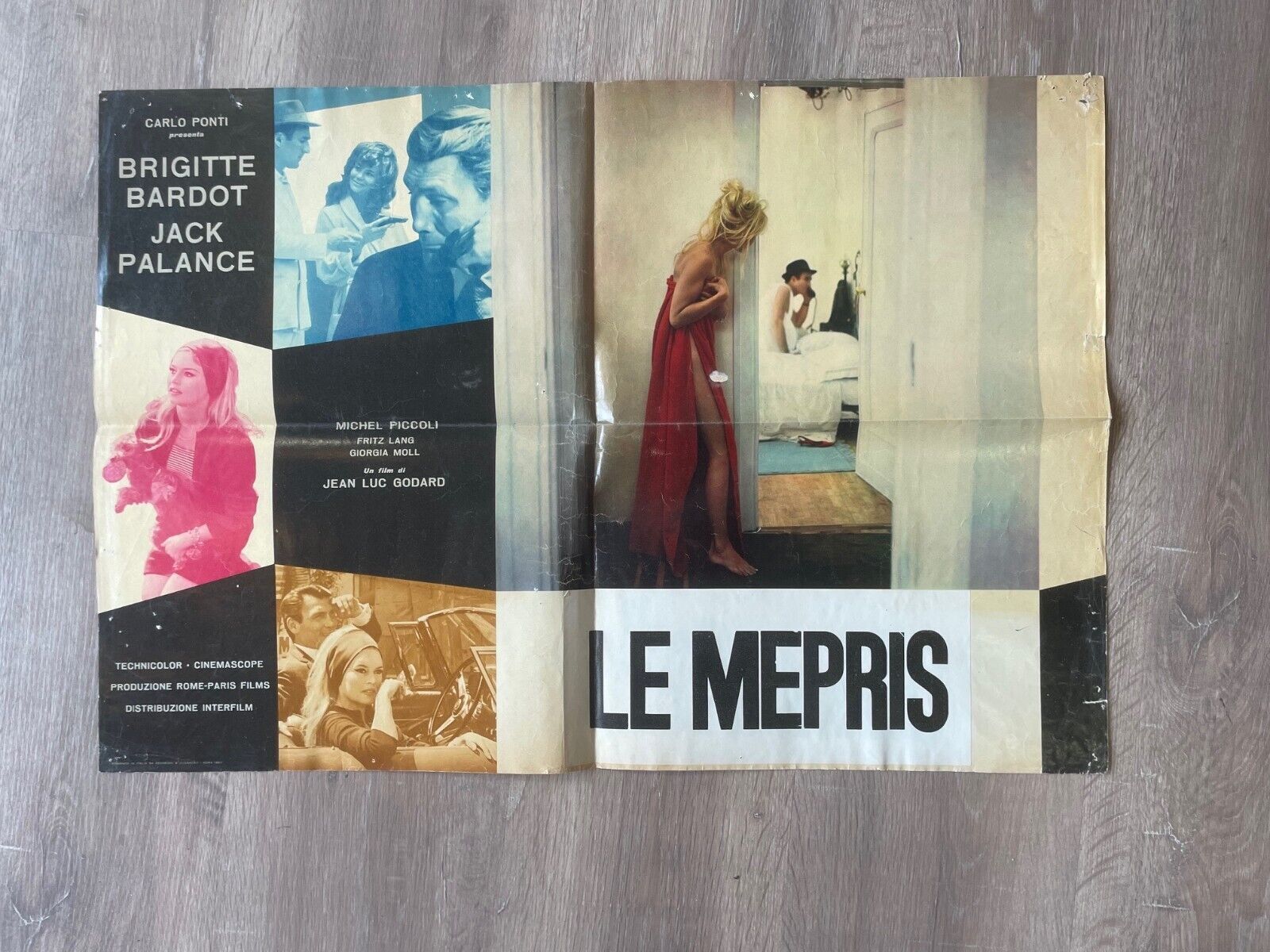 LE MÉPRIS, CONTEMPT, PHOTOS, BRIGITTE BARDOT, MOVIE POSTER ORIGINAL (50X70)