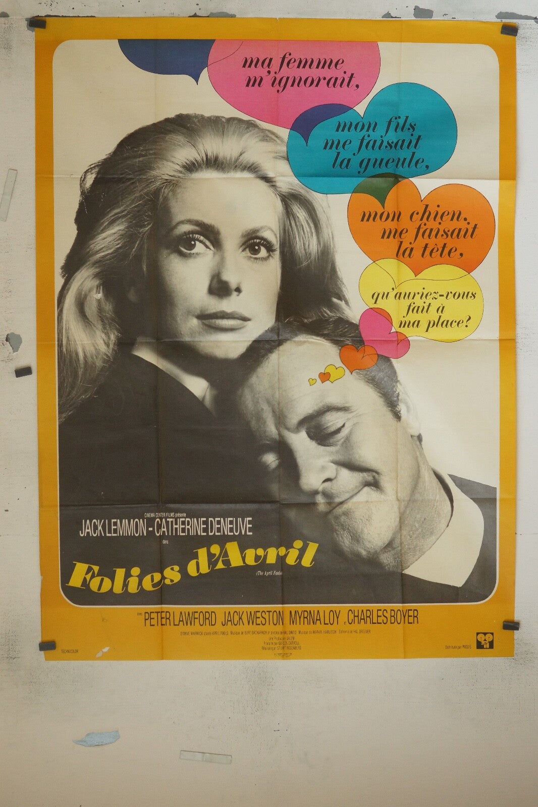 LA FOLIE D’AVRIL MOVIE POSTER ORIGINAL 120x160 CATHERINE DENEUVE