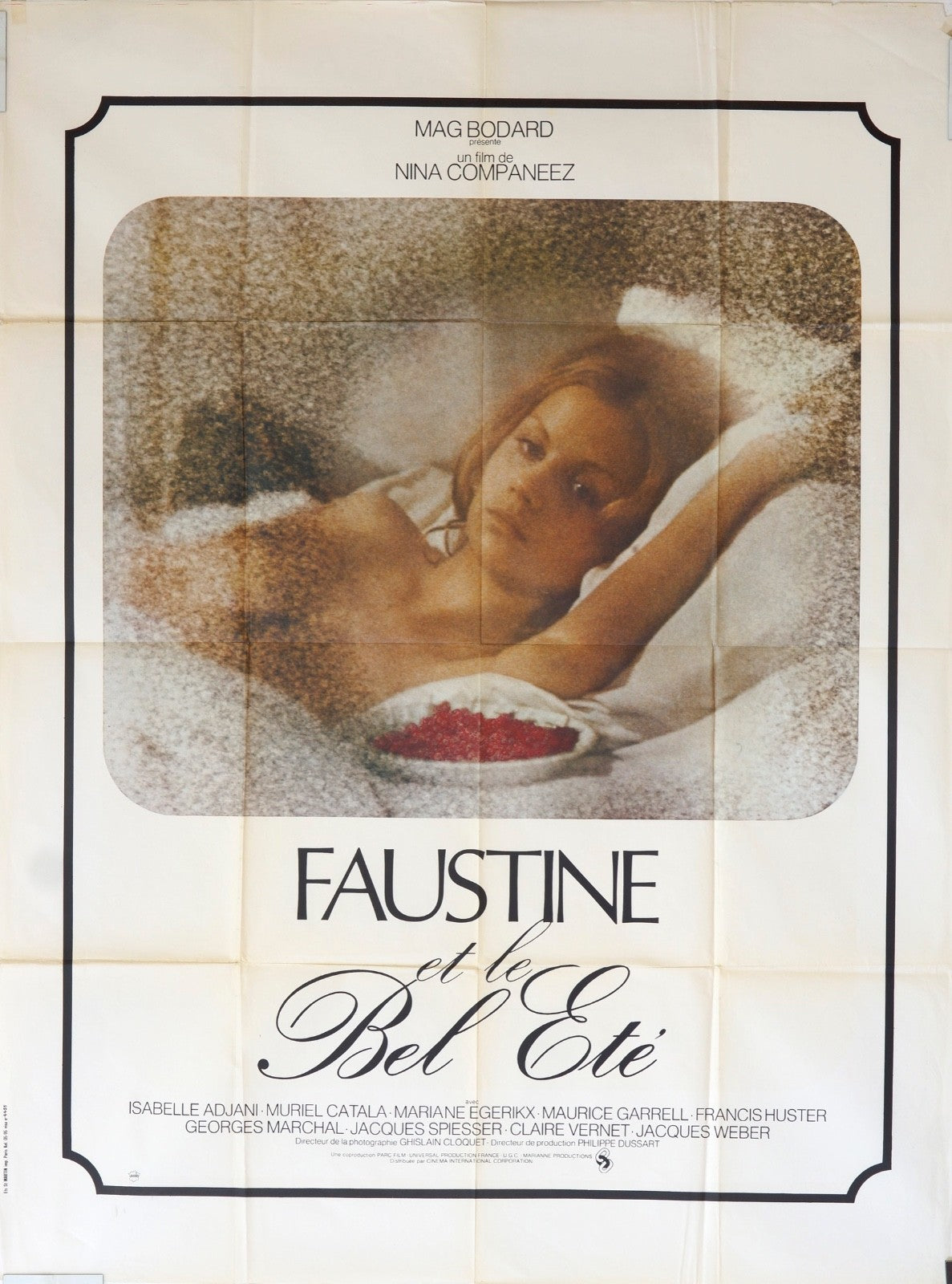 FAUSTINE ET LE BEL ÉTÉ ISABELLE ADJANI ORIGINAL POSTER ORIGINAL 120x160