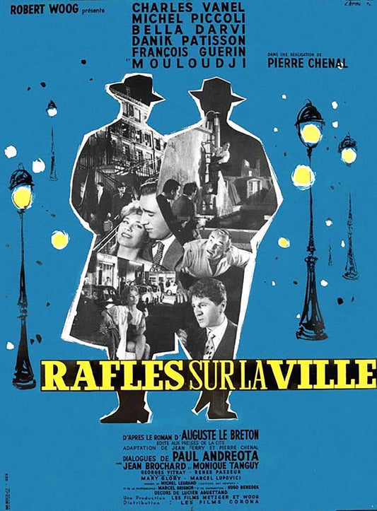 RAFLES SUR LA VILLE MOVIE POSTER ORIGINAL 120x160 CHARLES VANEL