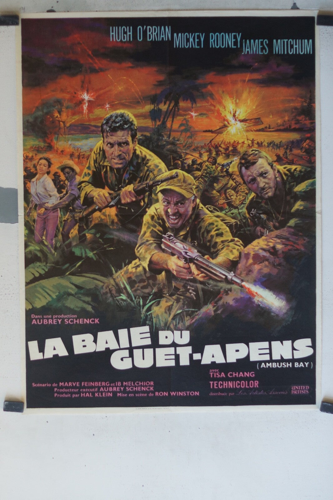 BAIE DU GUET-APENS movie poster ORIGINAL 60x80 Hugh O’BRIAN , mIckey Ronney