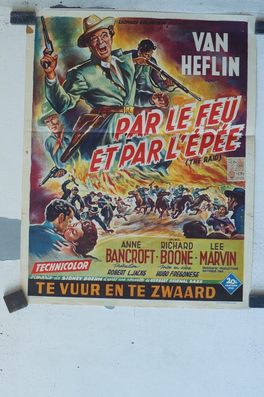 PAR LE FEU ET PAR L’ÉPÉE (BELGE), 1954 MOVIE POSTER ORIGINAL 37X47 ANNE BANCRO