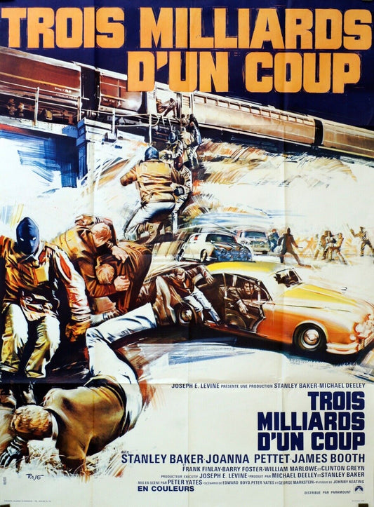 TROIS MILLIARDS D’UN COUP MOVIE POSTER ORIGINAL 120x160 STANLEY BAKER