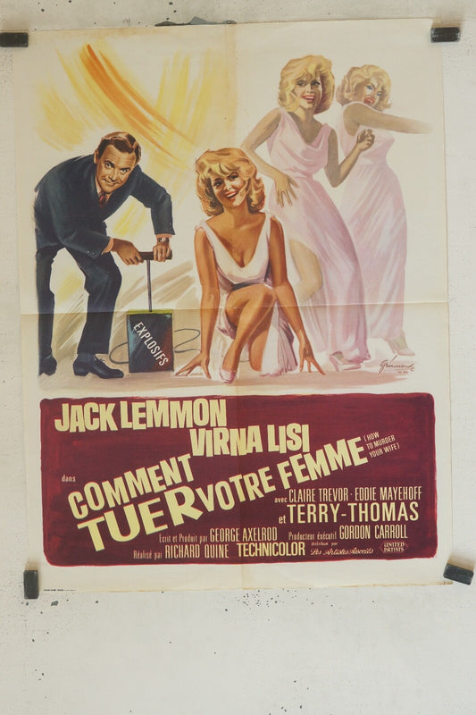 COMMENT TUER VOTRE FEMME POSTER ORIGINAL (60X80) JACK LEMMON -VIRNA LISI