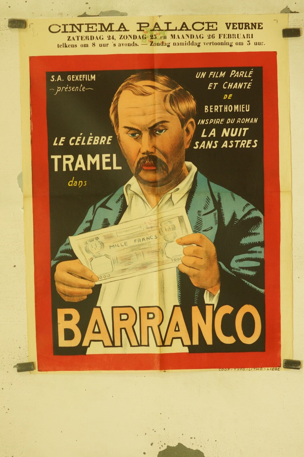 BARRANCO, (CRIME DU BOUIF), 1932 MOVIE POSTER ORIGINAL (60X80) TRAMEL
