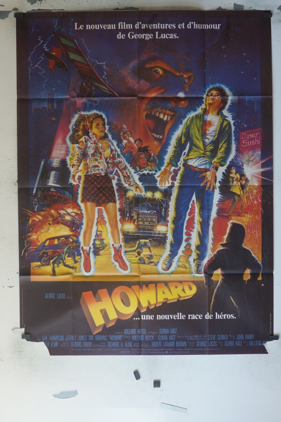 HOWARD MOVIE POSTER ORIGINAL 120x160 TOM ATKINS