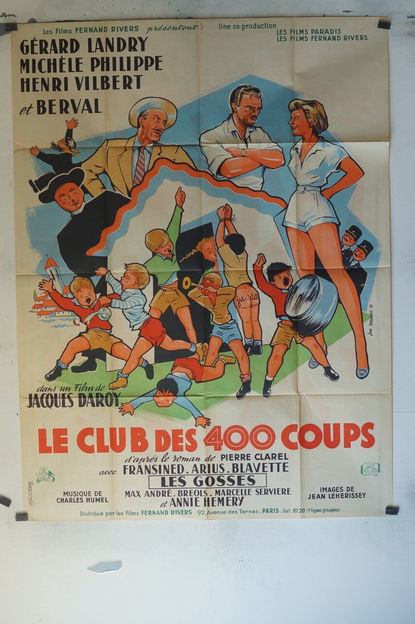 LE CLUB 400 COUPS ORIGINAL 120x160 GERARD LANDRY – MICHÈLE PHILIPPE