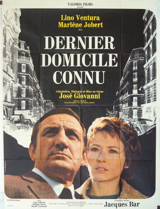 DERNIER DOMICILE CONNU POSTER ORIGINAL 120x160 LINO VENTURA