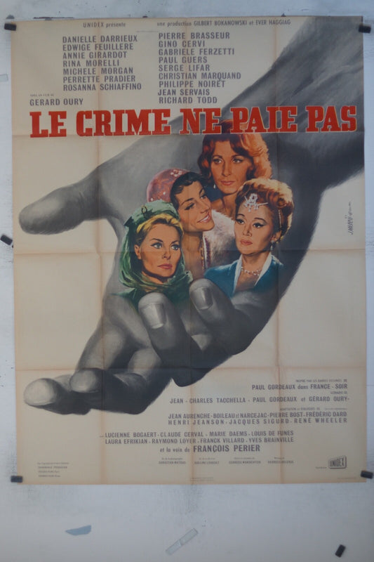 CRIME NE PAIE PAS (LE) movie poster ORIGINAL 120x160