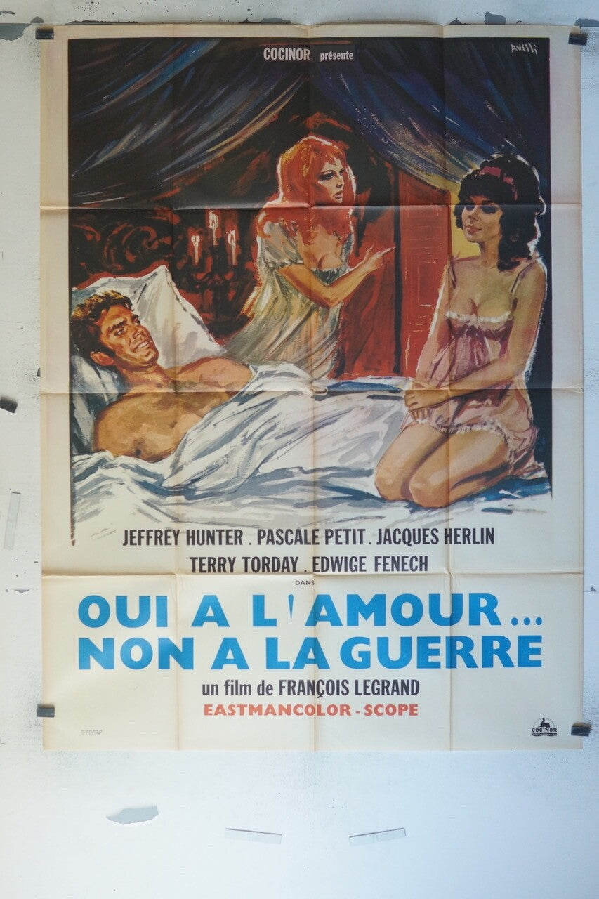 OUI A L’AMOUR NON A LA GUERRE MOVIE POSTER ORIGINAL 120x160 JEFFREY HUNTER