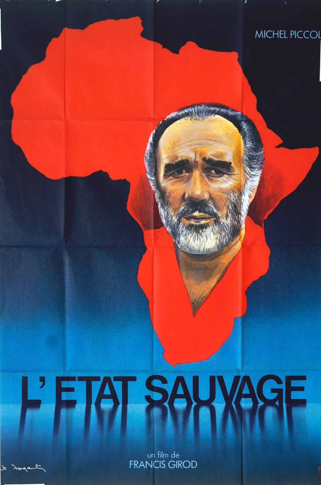 L’ÉTAT SAUVAGE MOVIE POSTER ORIGINAL 120x160 MICHEL PICCOLI