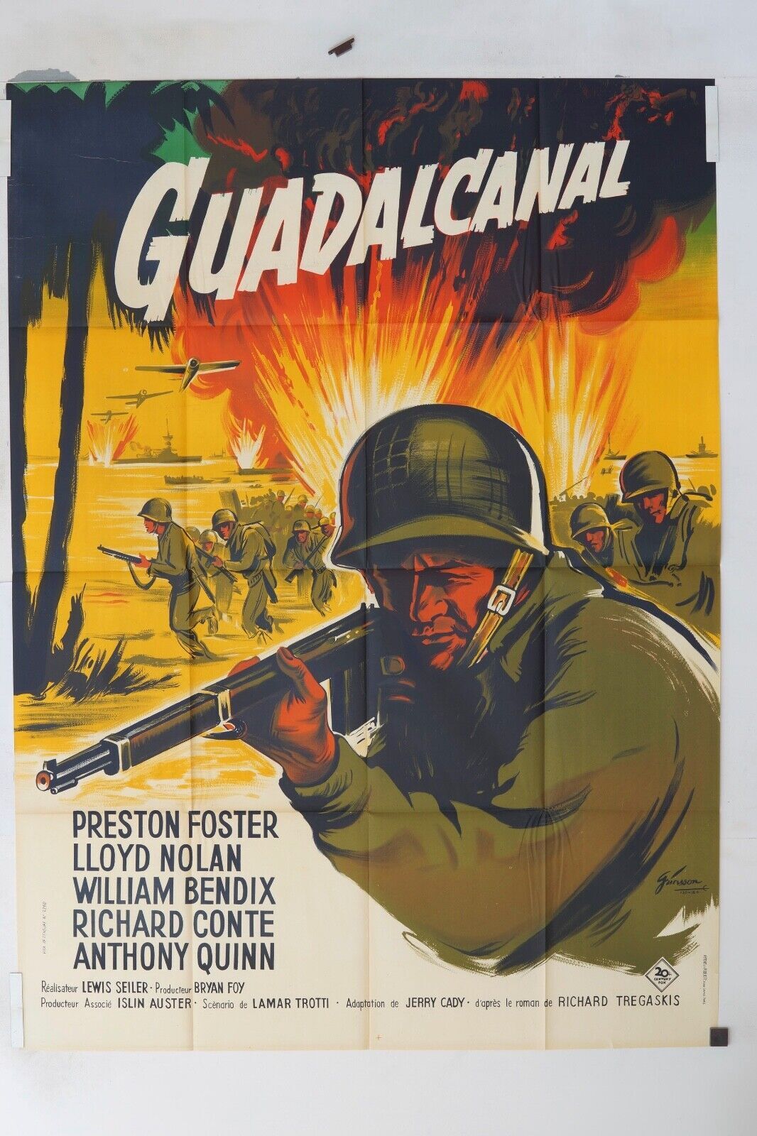 GUADALCANAL MOVIE POSTER ORIGINAL 120x160 PRESTON FOSTER