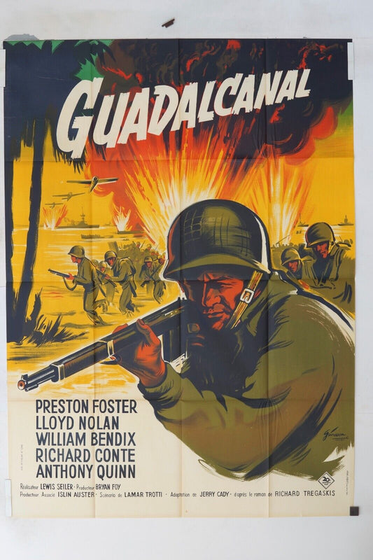 GUADALCANAL MOVIE POSTER ORIGINAL 120x160 PRESTON FOSTER
