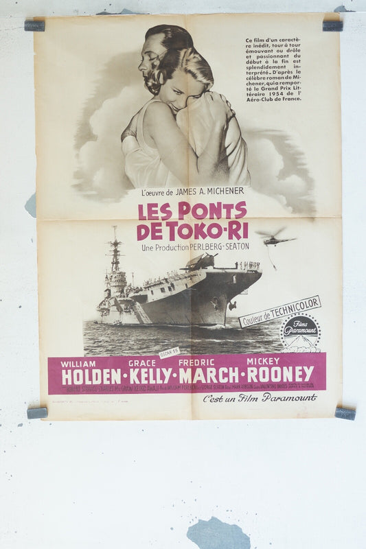 LES PONTS DE TOKO-RI MOVIE POSTER ORIGINAL (60X80) WILLIAM HOLDEN – GRACE KELLY