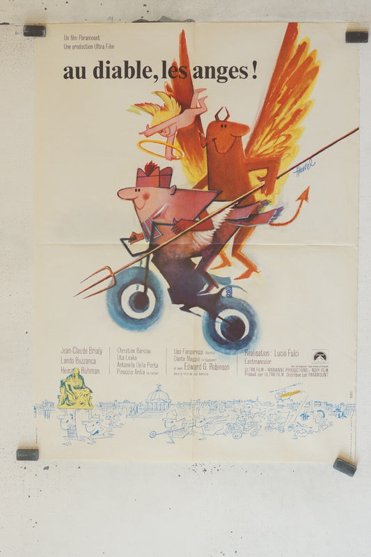 AU DIABLE, LES ANGES ! MOVIE POSTER ORIGINAL (60X80) JEAN-CLAUDE BRIALY, LANDA